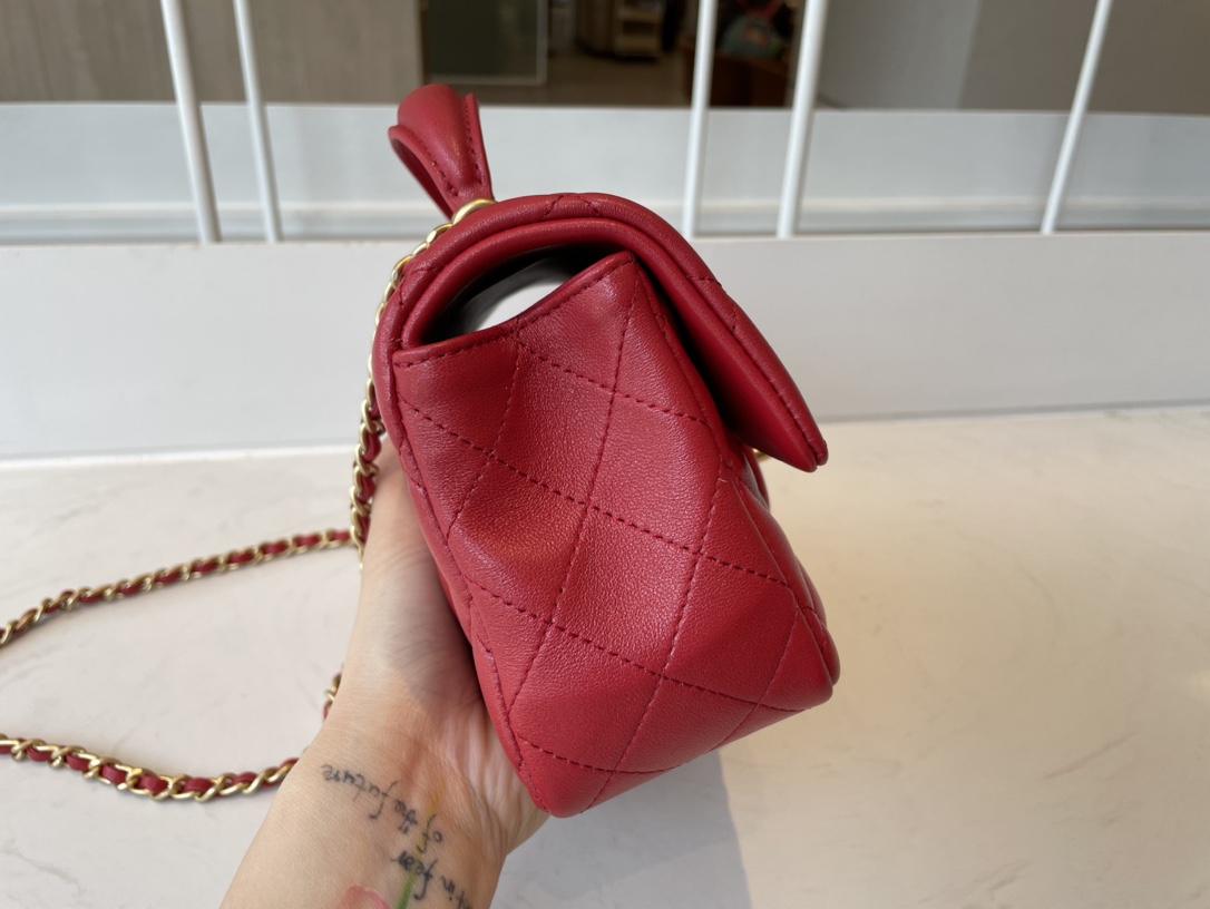 AS2431 mini flap bag with top handle