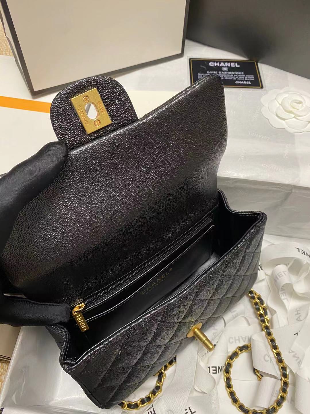 AS2431 mini flap bag with top handle