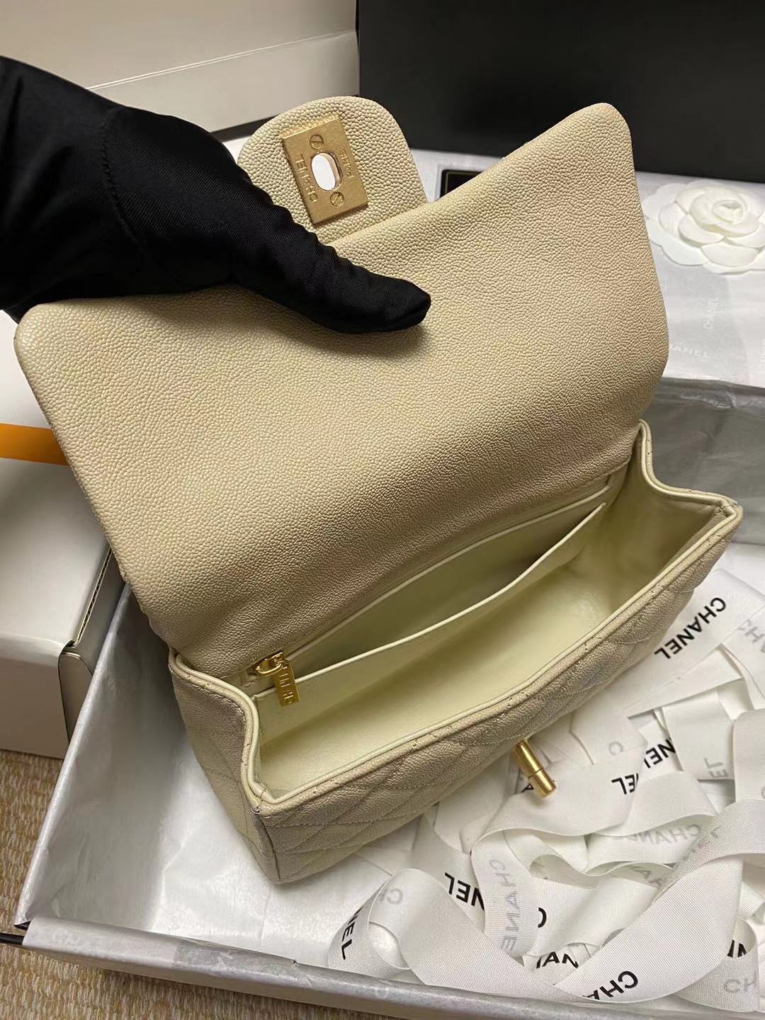 AS2431 mini flap bag with top handle