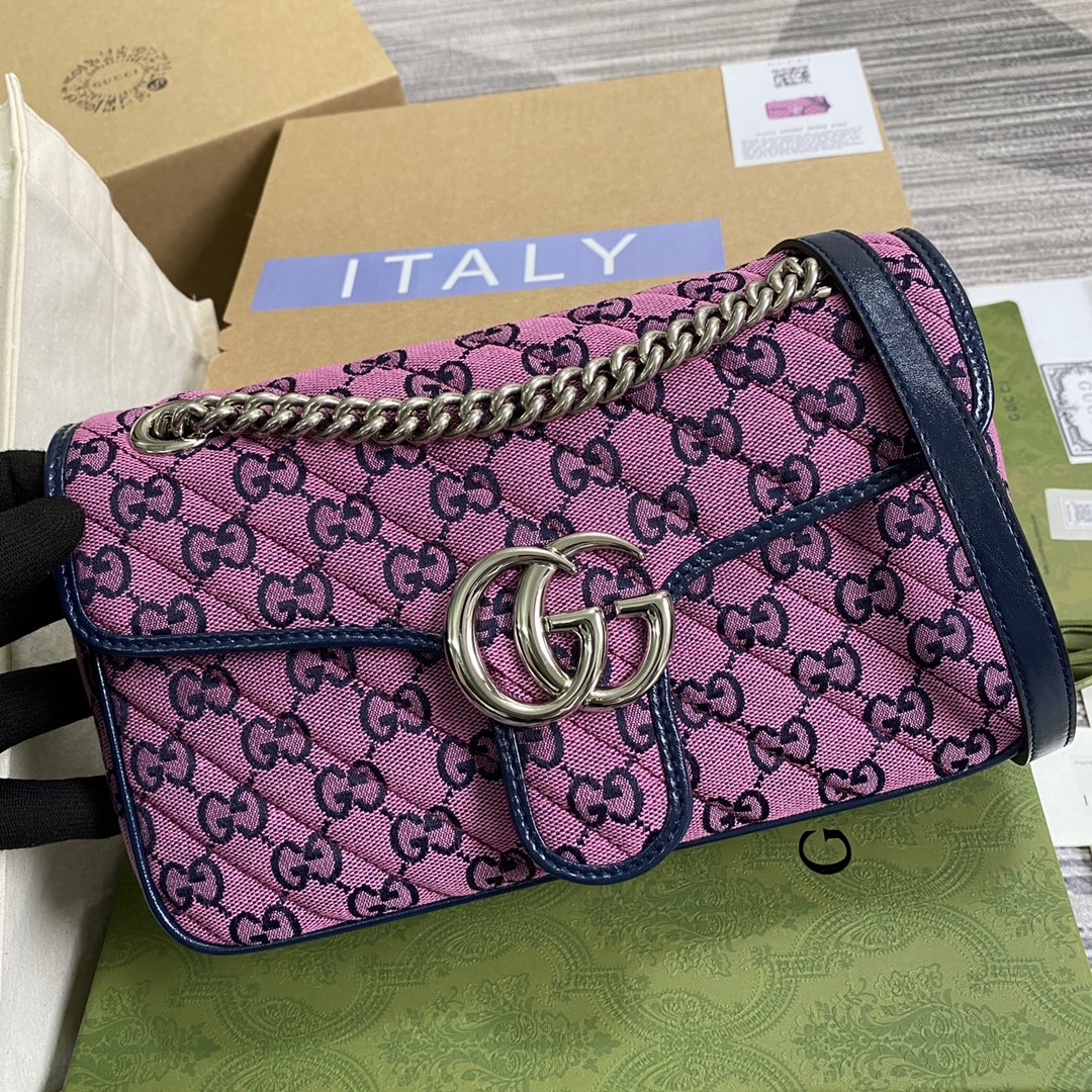 443497 GG Marmont multicolor small shoulder bag