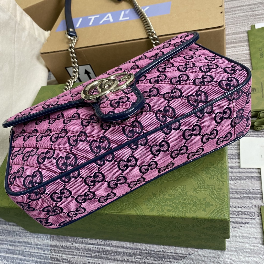 443497 GG Marmont multicolor small shoulder bag