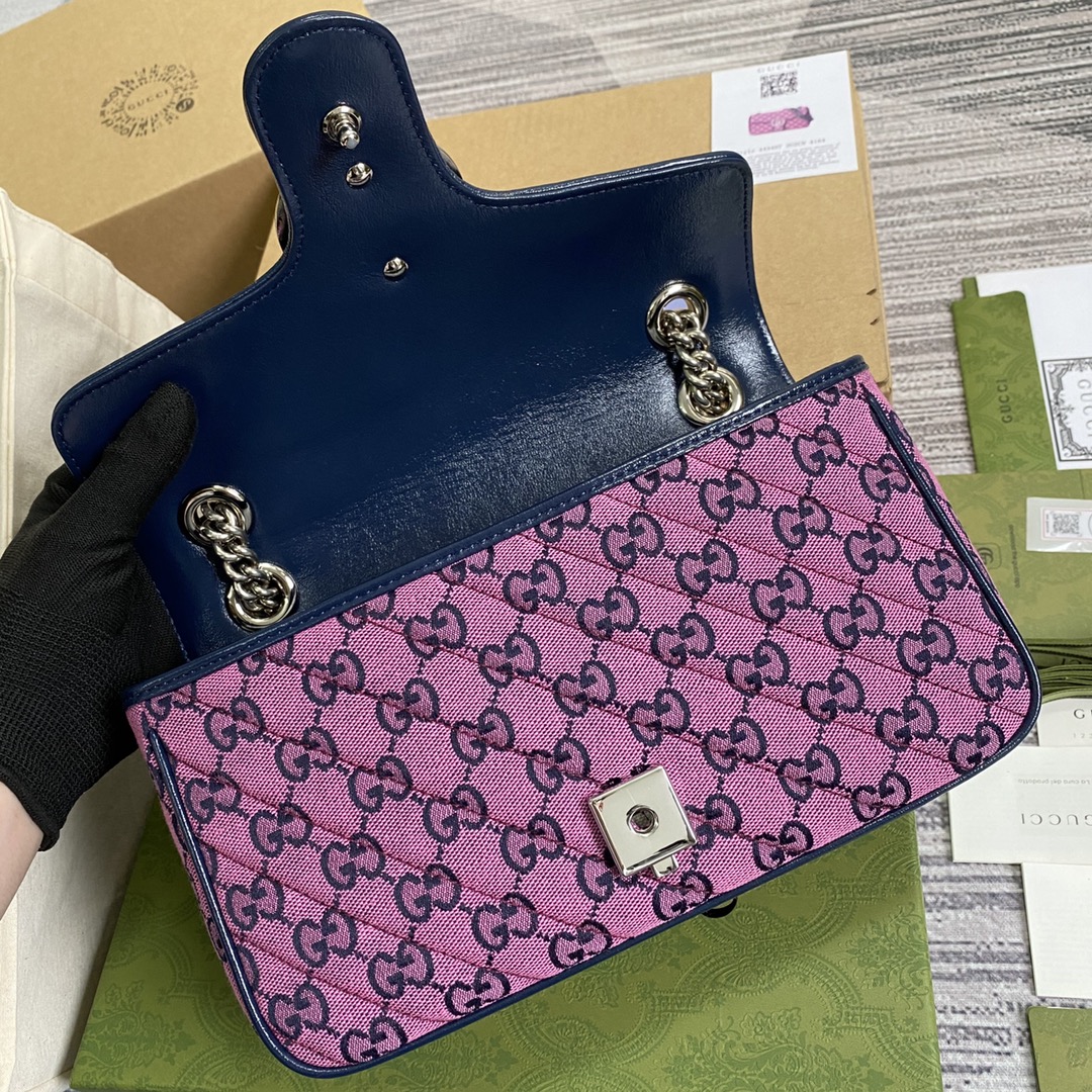 443497 GG Marmont multicolor small shoulder bag
