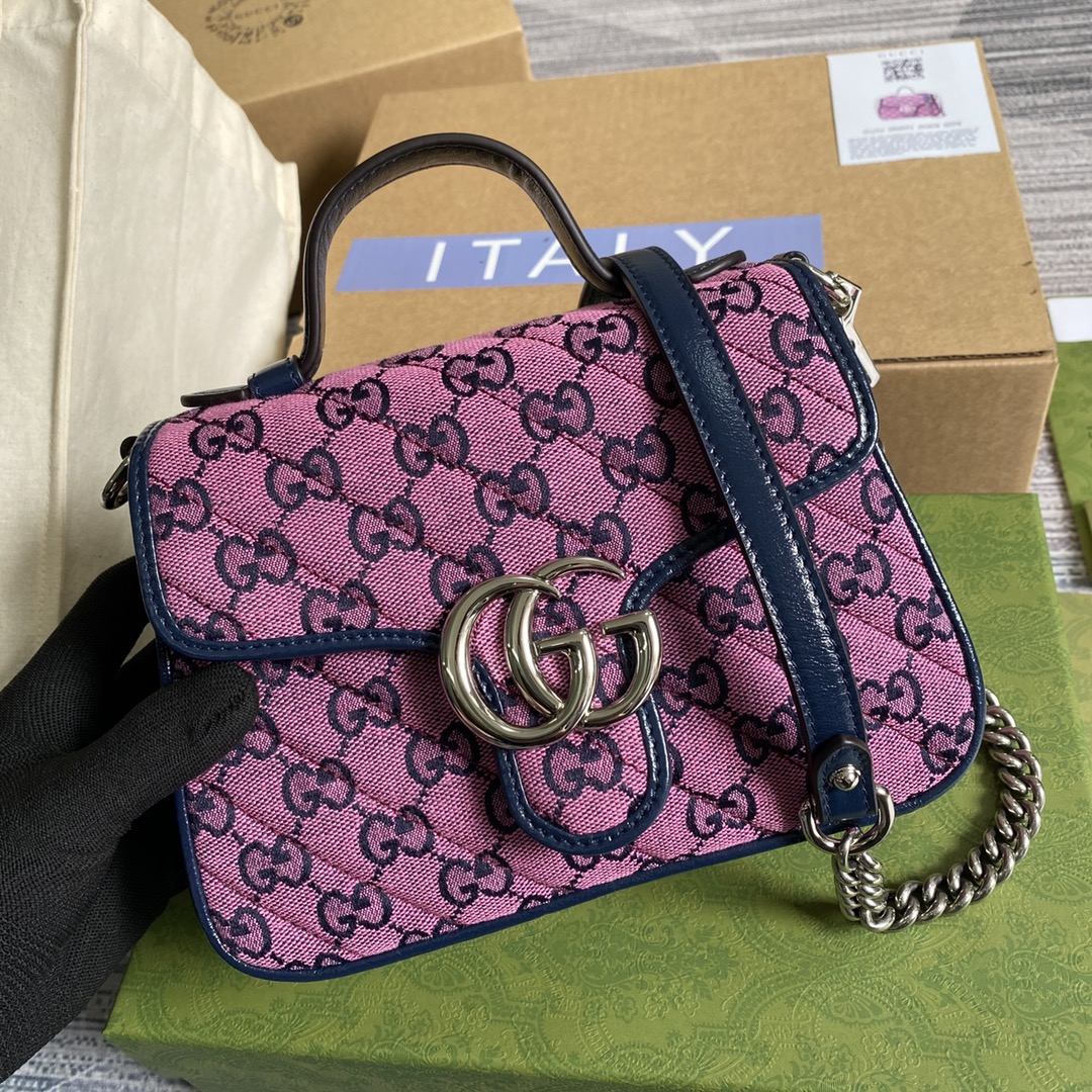 583571 GG Marmont Multicolor mini top handle bag