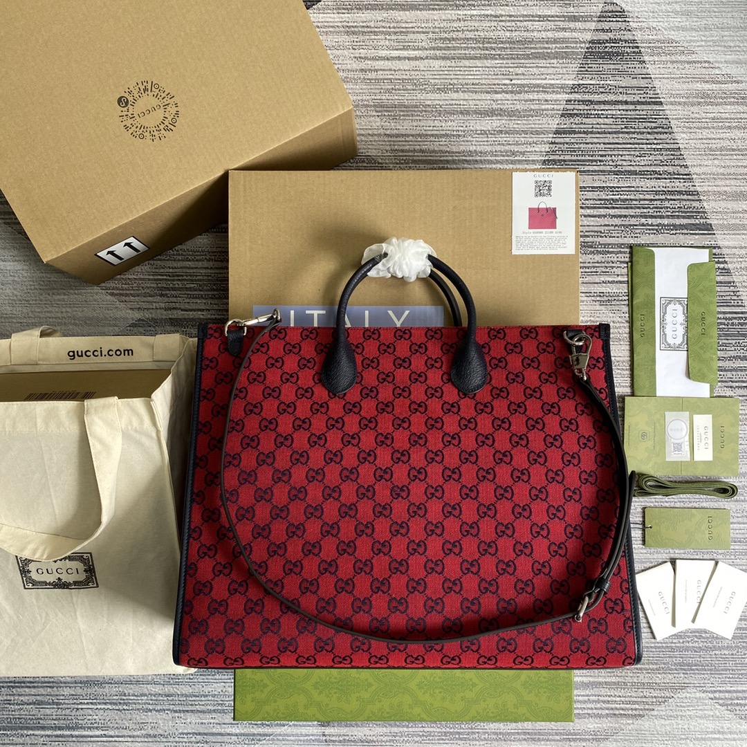 659980  GG Multicolor large tote bag