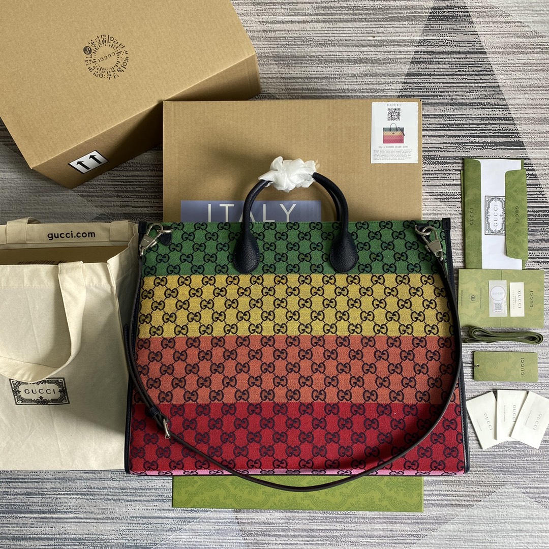 659980  GG Multicolor large tote bag