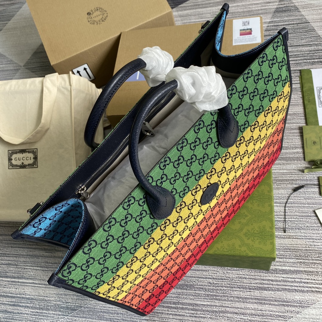 659980  GG Multicolor large tote bag