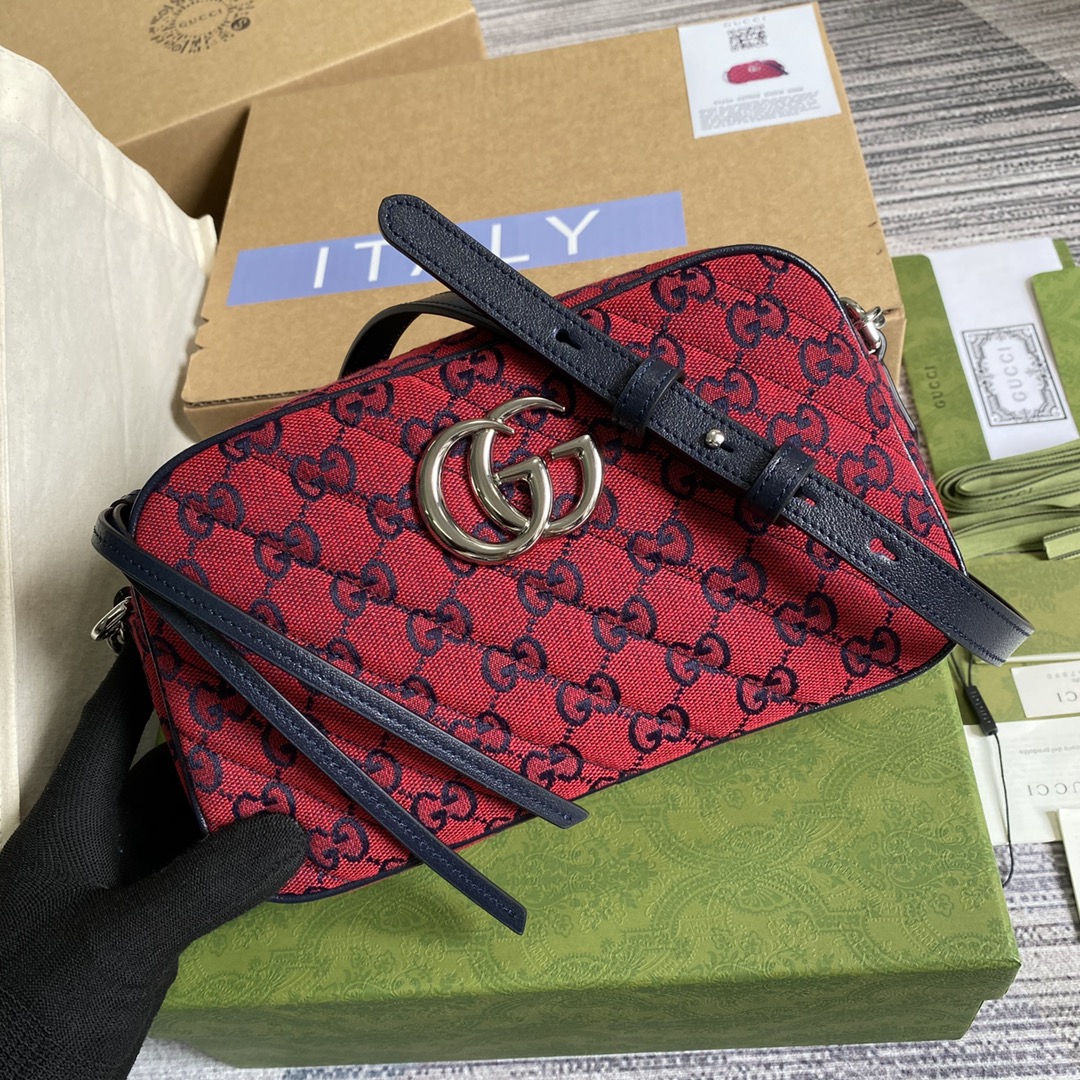 447632 GG Marmont Multicolor small shoulder bag
