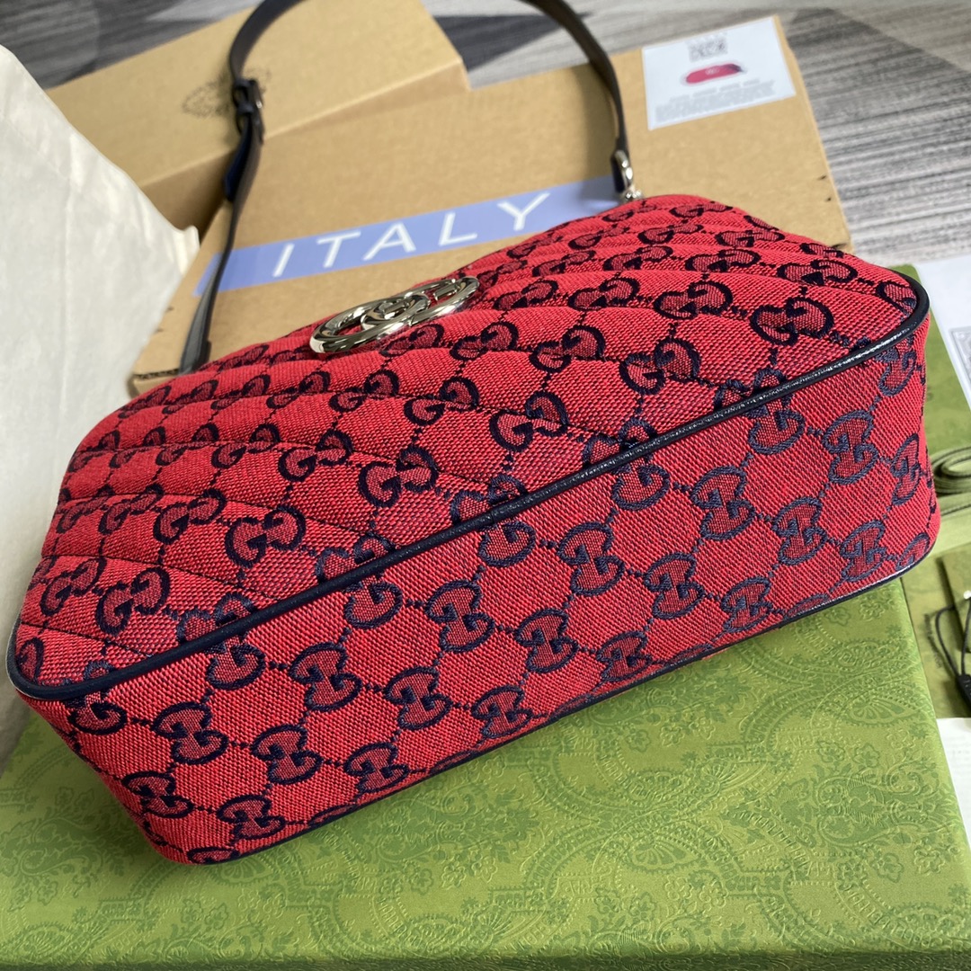 447632 GG Marmont Multicolor small shoulder bag