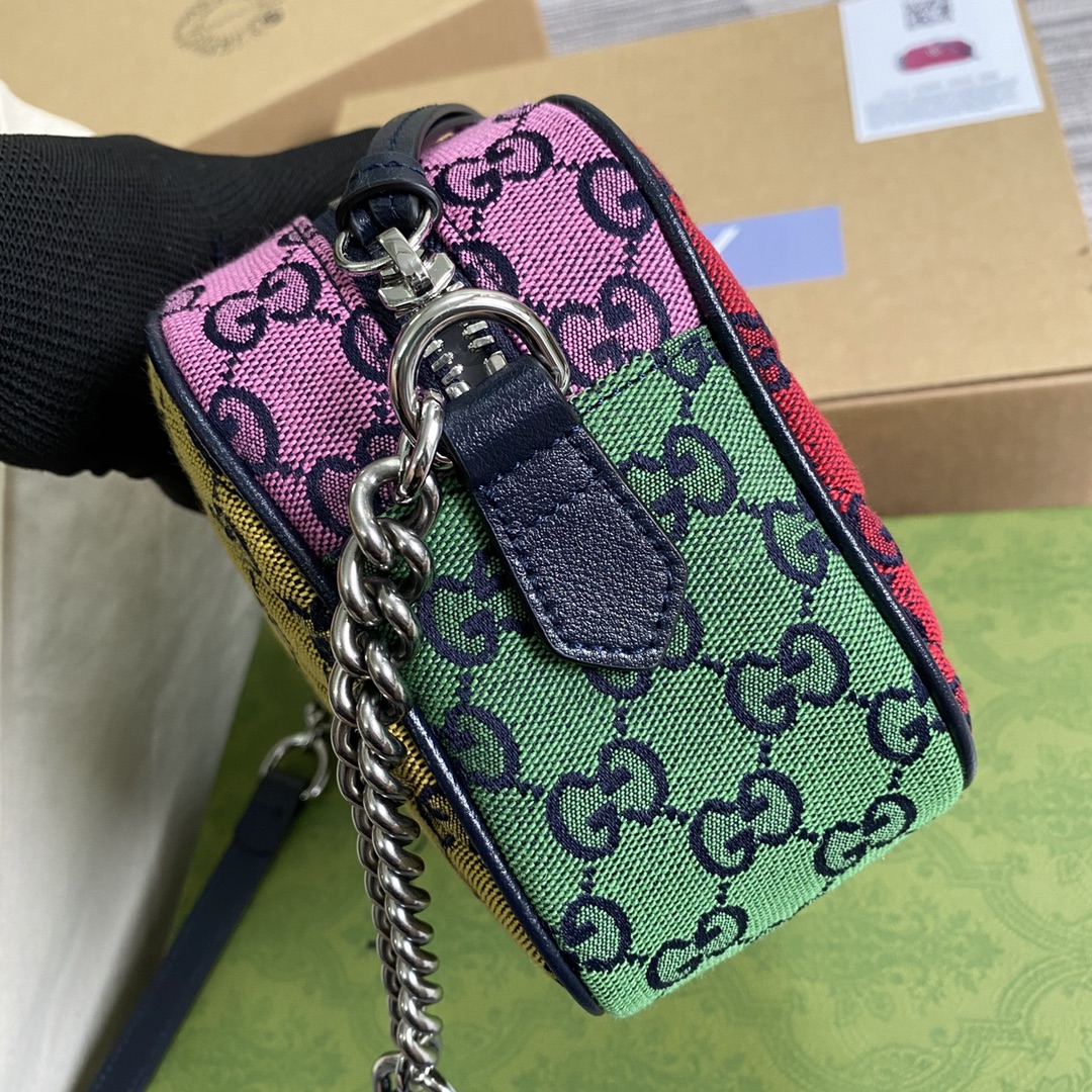 447632 GG Marmont Multicolor small shoulder bag