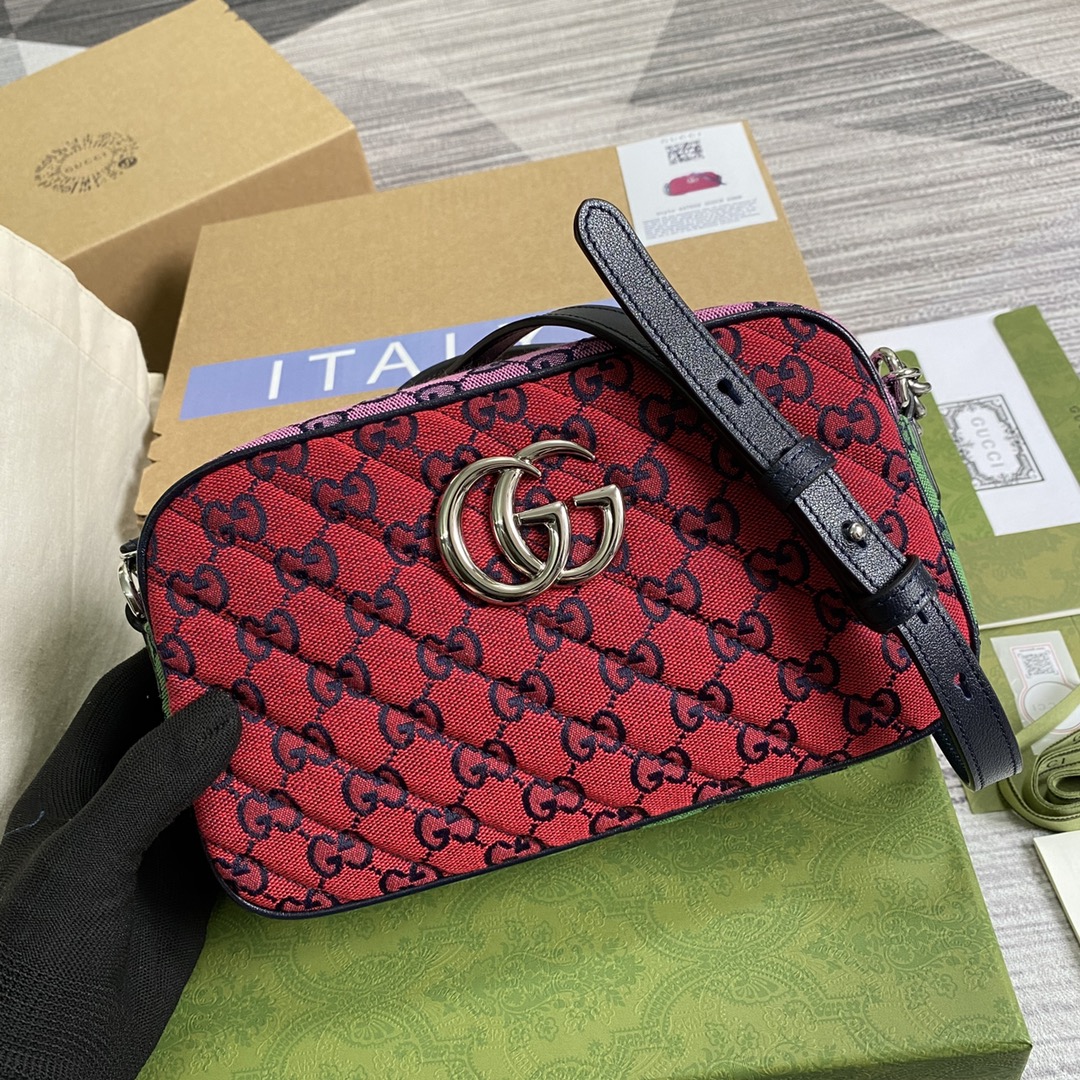 447632 GG Marmont Multicolor small shoulder bag