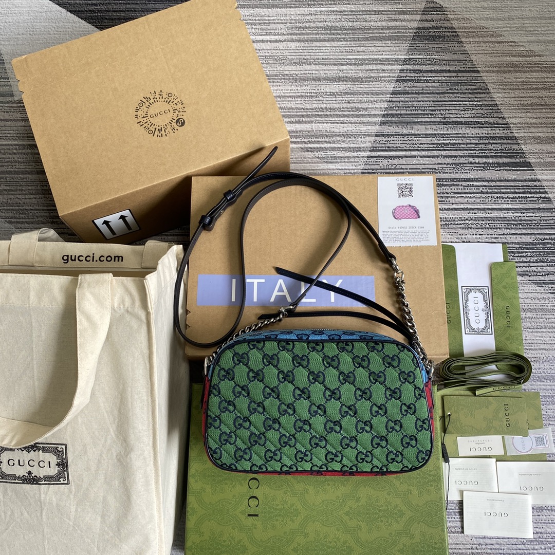 447632 GG Marmont Multicolor small shoulder bag