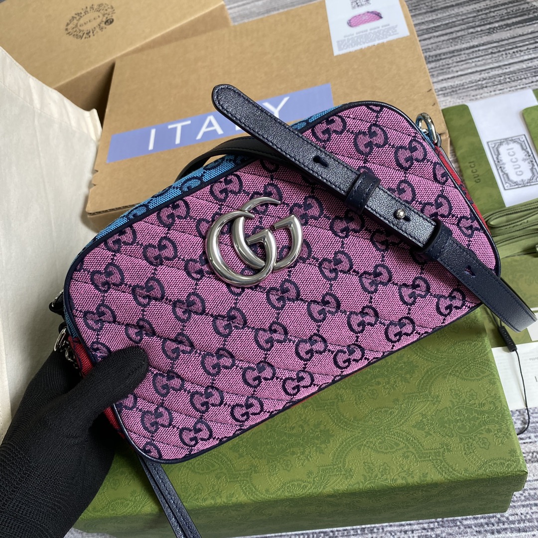 447632 GG Marmont Multicolor small shoulder bag