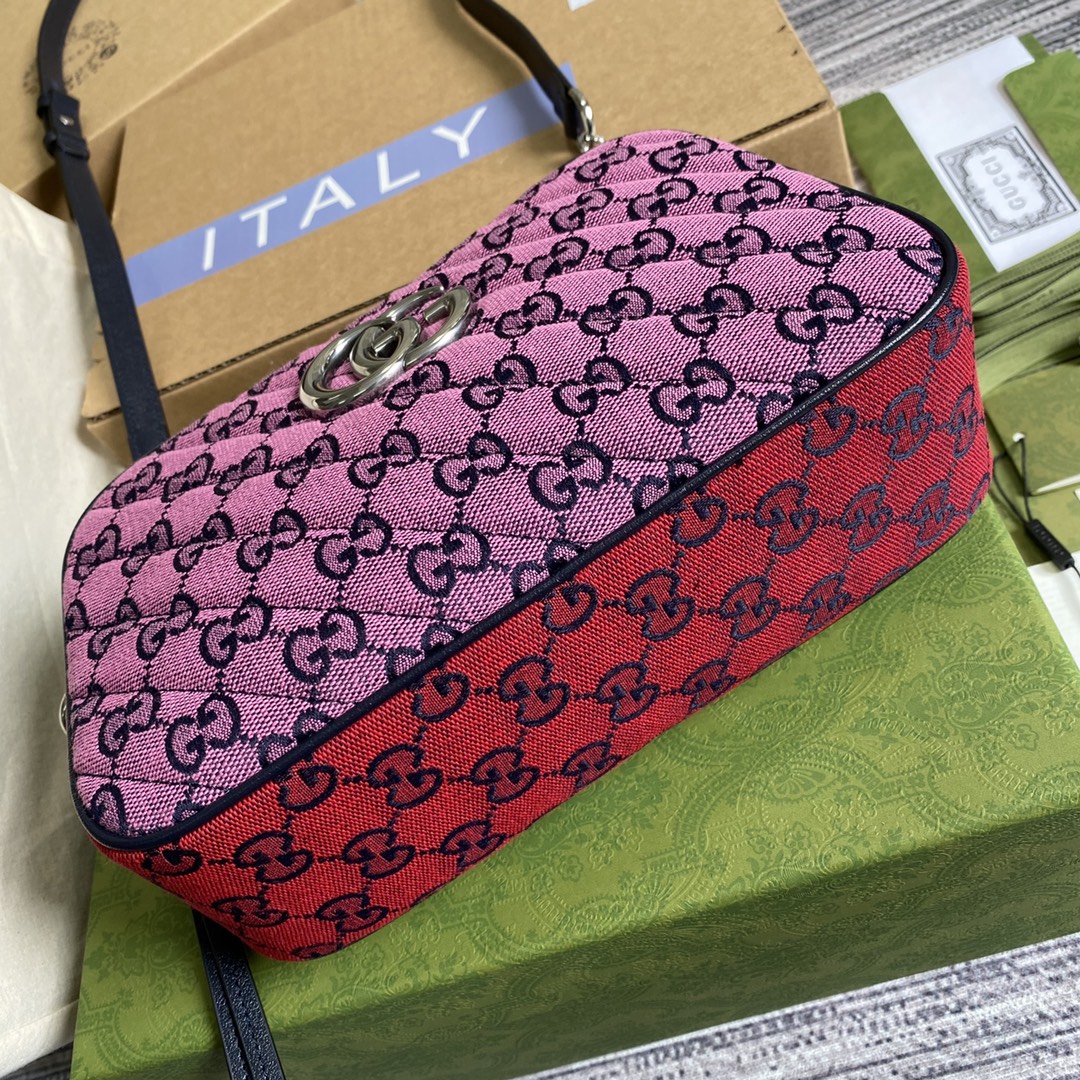 447632 GG Marmont Multicolor small shoulder bag