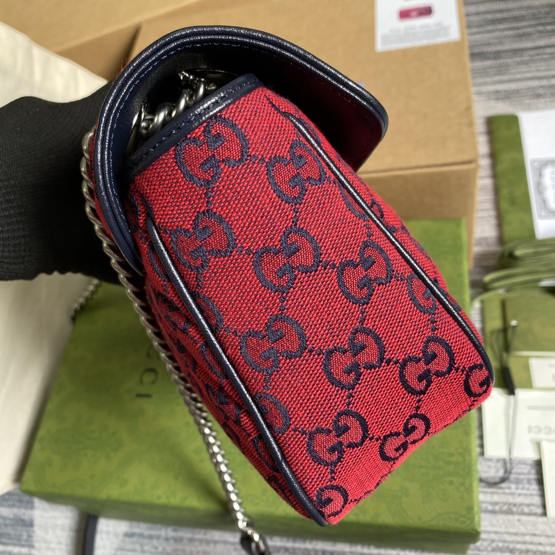 443497 GG Marmont multicolor small shoulder bag