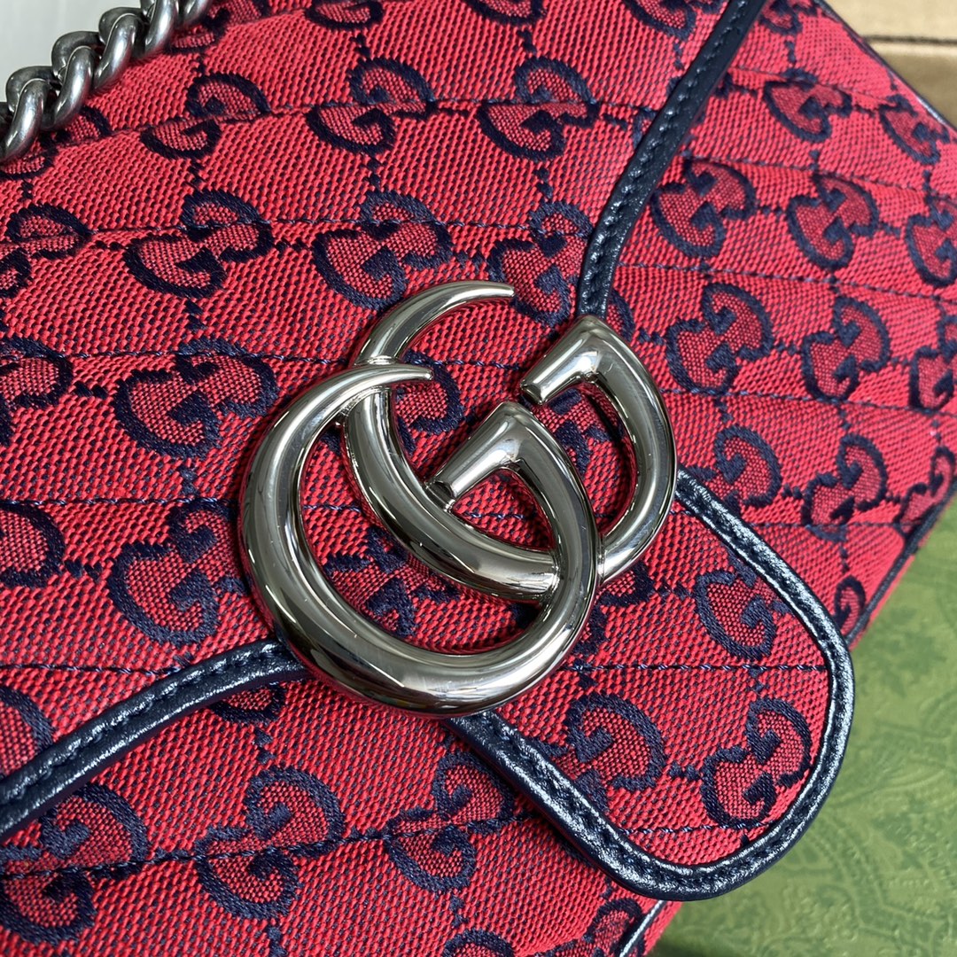 443497 GG Marmont multicolor small shoulder bag