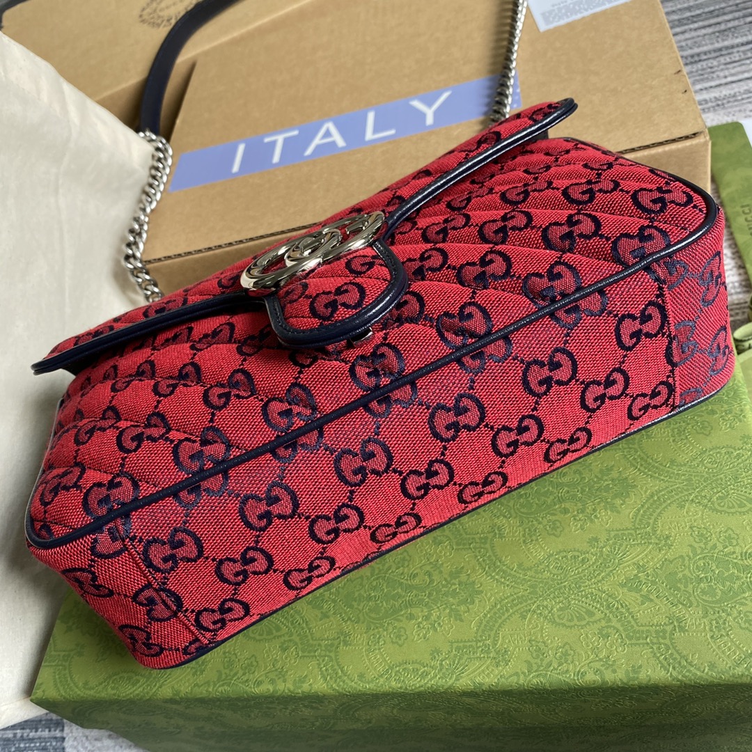443497 GG Marmont multicolor small shoulder bag