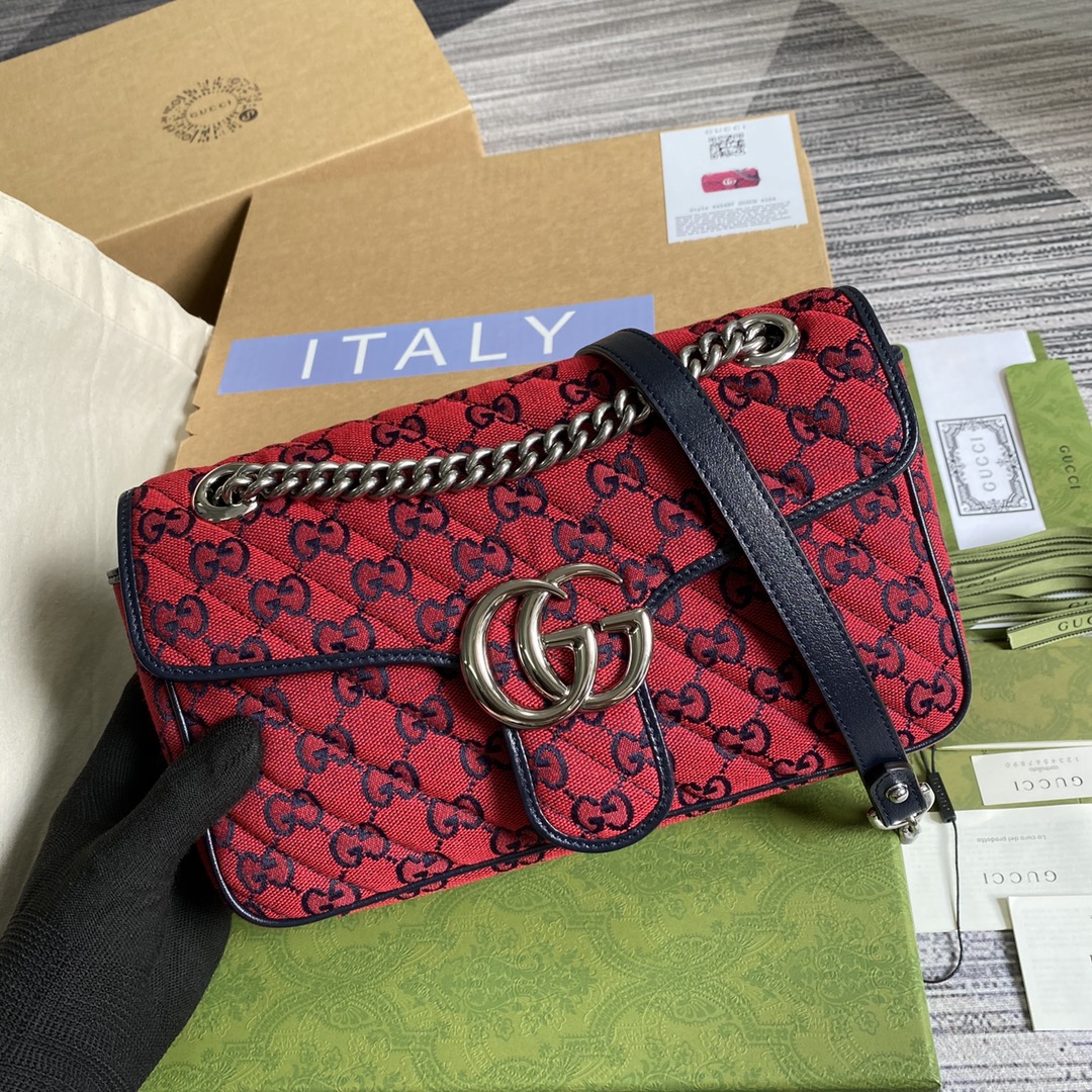 443497 GG Marmont multicolor small shoulder bag