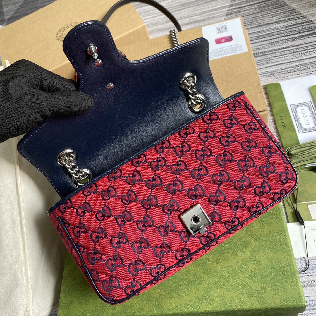 443497 GG Marmont multicolor small shoulder bag
