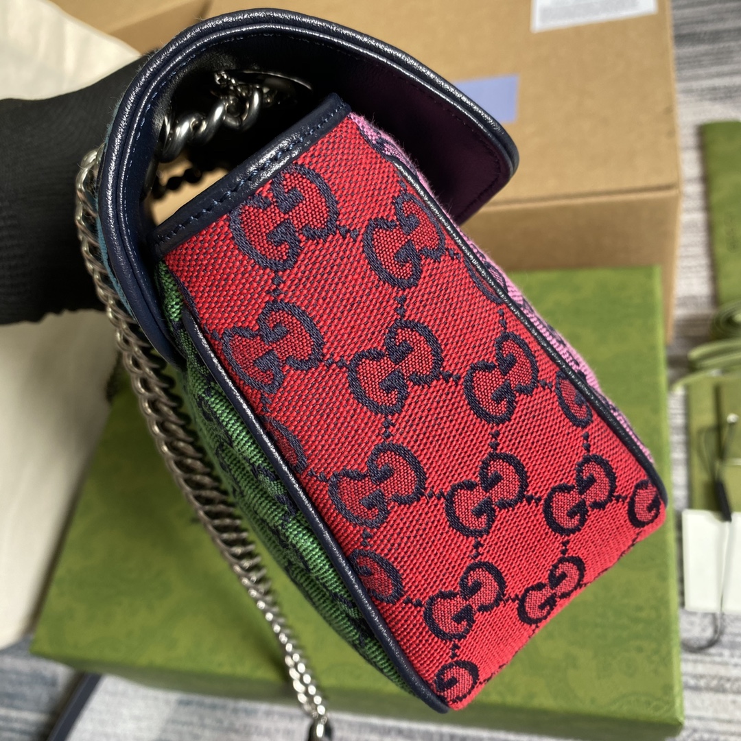 443497 GG Marmont multicolor small shoulder bag