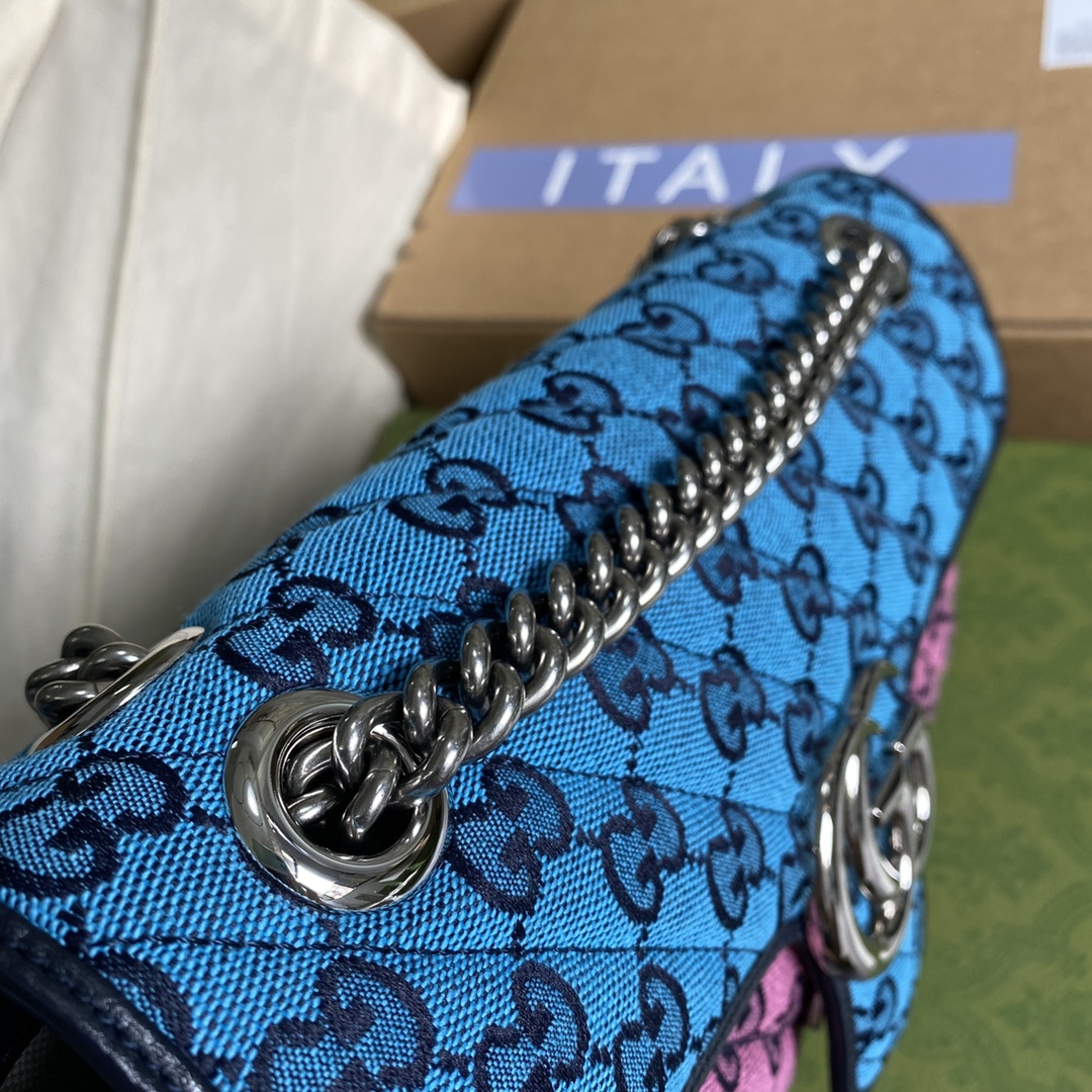 443497 GG Marmont multicolor small shoulder bag