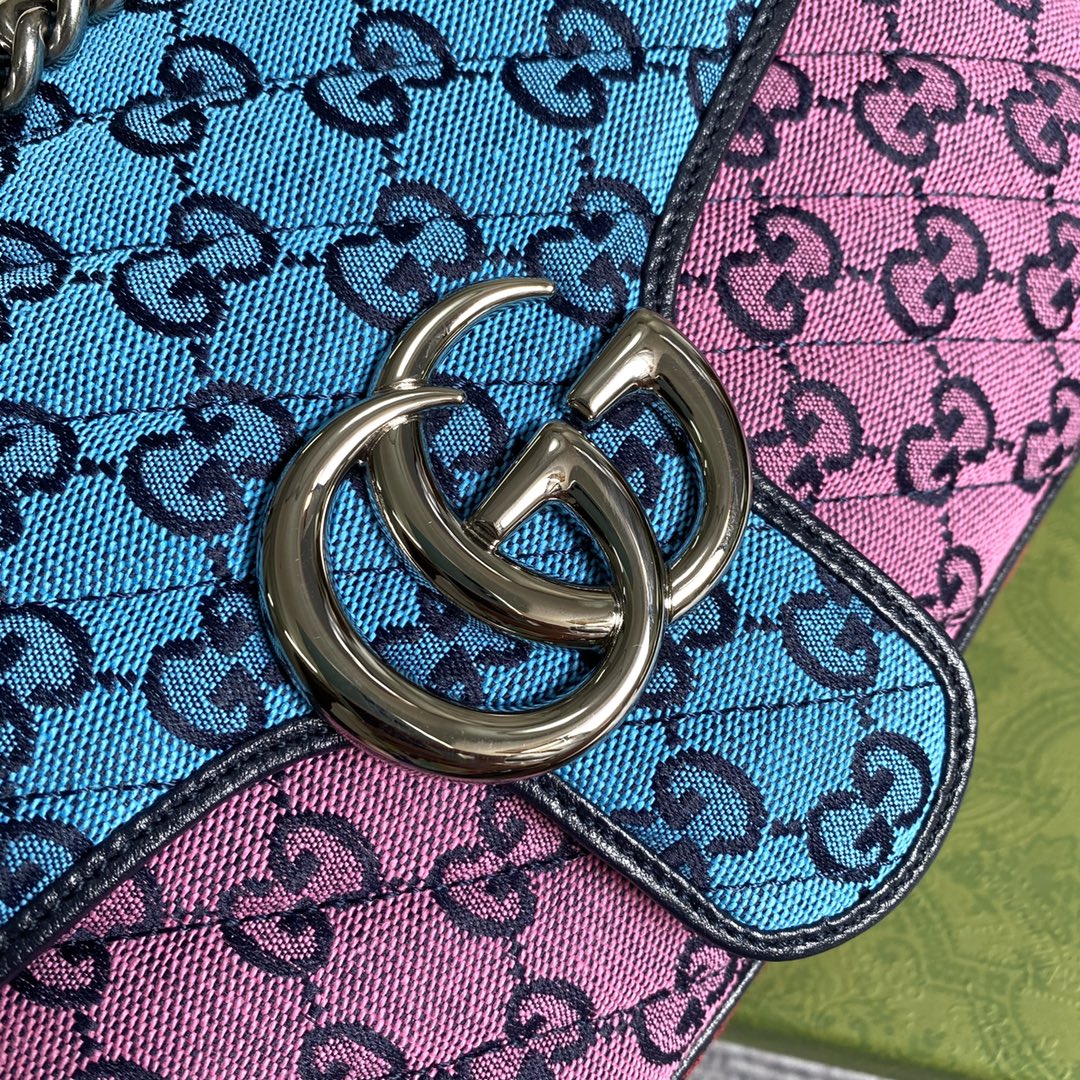 443497 GG Marmont multicolor small shoulder bag
