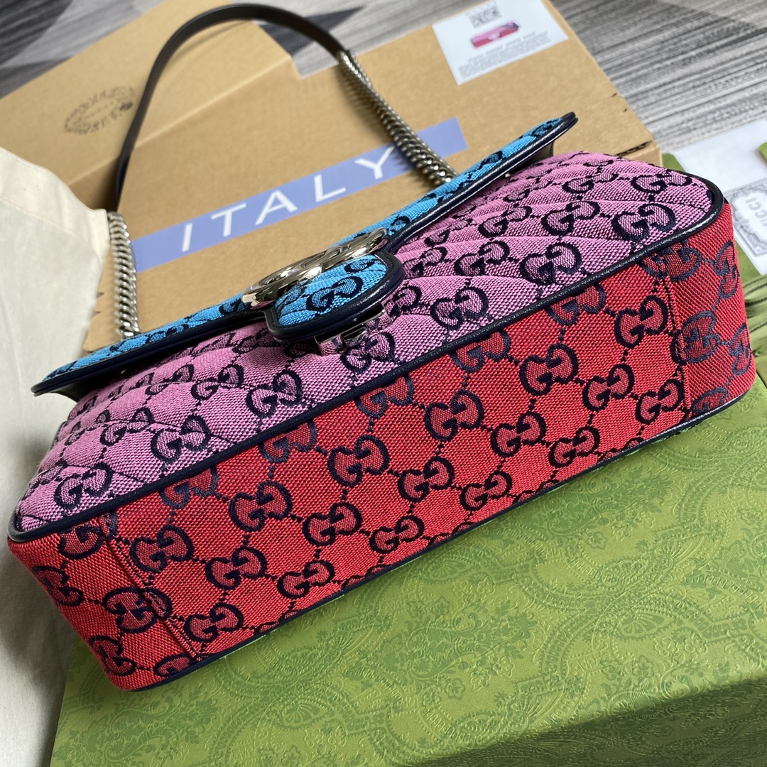 443497 GG Marmont multicolor small shoulder bag
