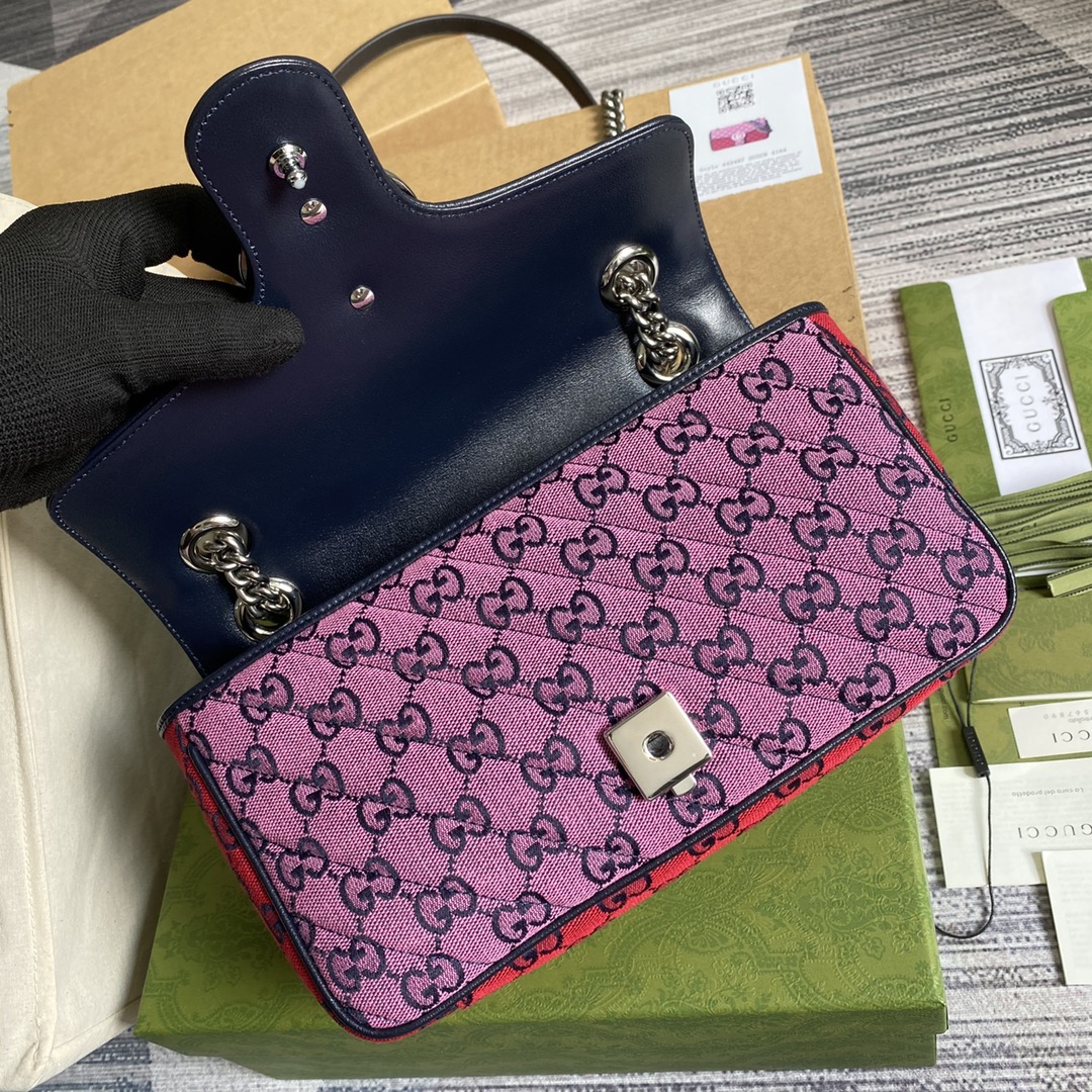 443497 GG Marmont multicolor small shoulder bag