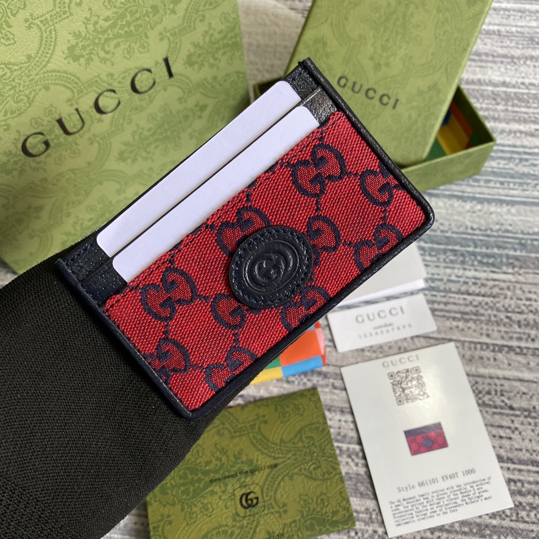 659601 GG Multicolor card case wallet