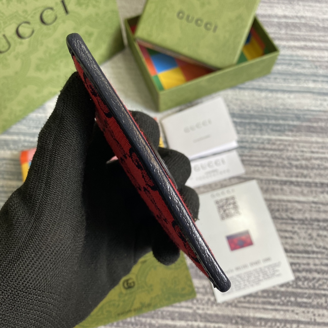 659601 GG Multicolor card case wallet