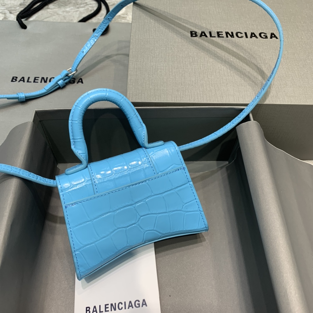 WOMEN'S HOURGLASS MINI TOP HANDLE BAG IN GOLD, Balenciaga Bag