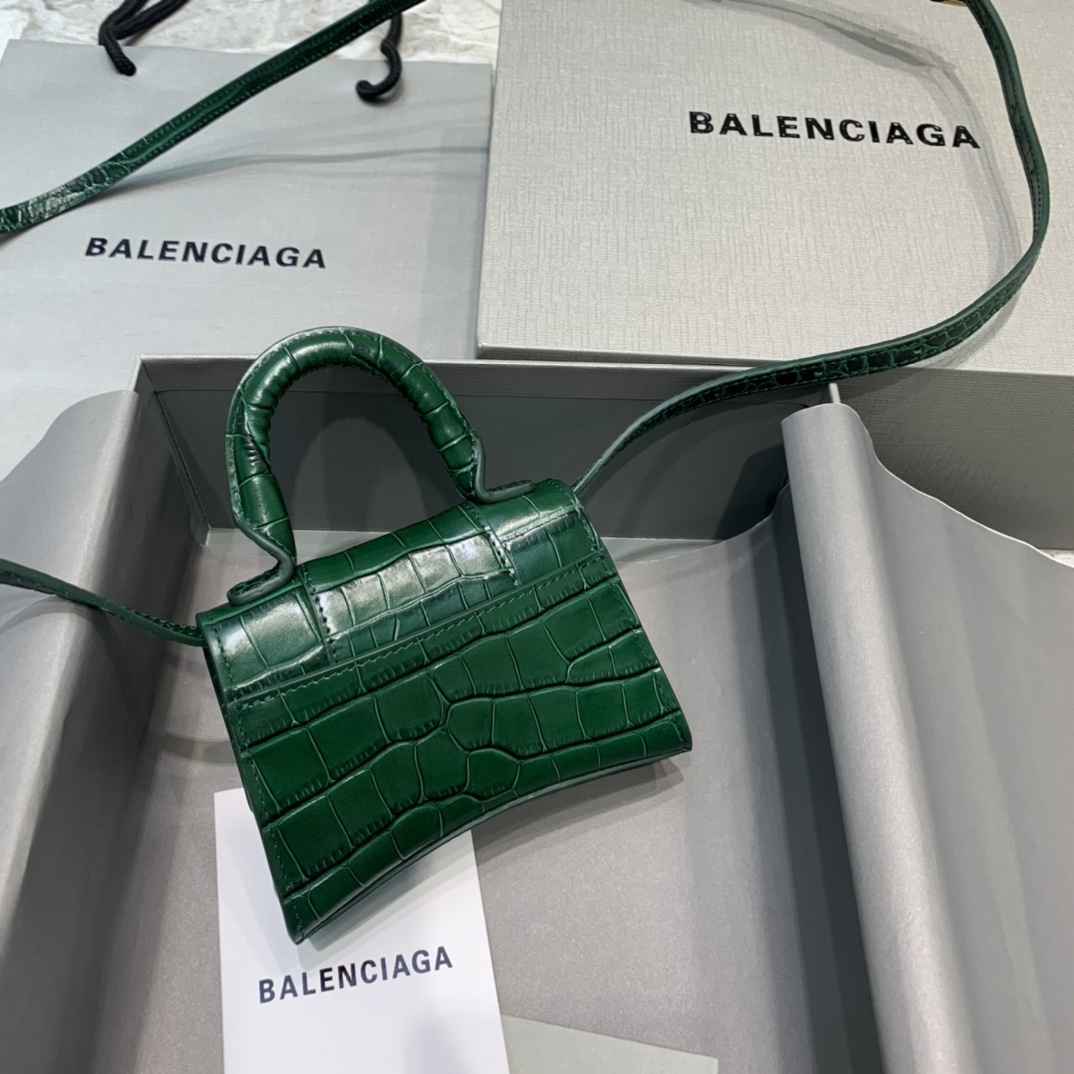 WOMEN'S HOURGLASS MINI TOP HANDLE BAG IN GOLD, Balenciaga Bag