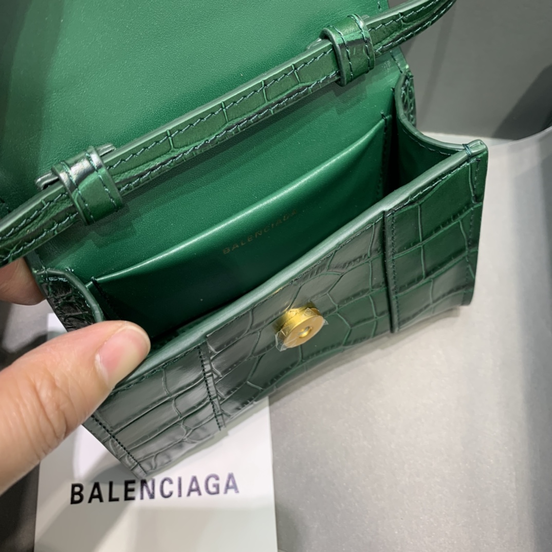 WOMEN'S HOURGLASS MINI TOP HANDLE BAG IN GOLD, Balenciaga Bag