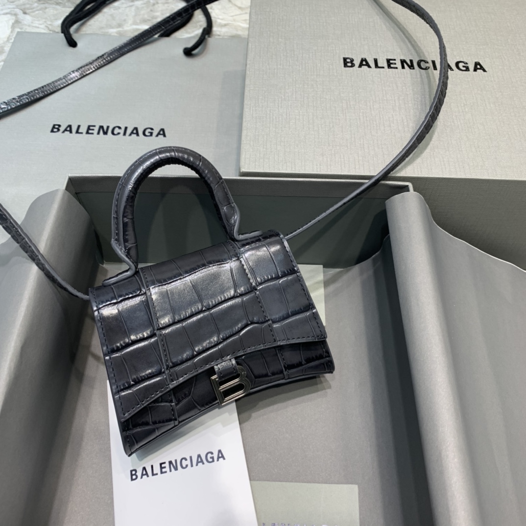WOMEN'S HOURGLASS MINI TOP HANDLE BAG IN GOLD, Balenciaga Bag