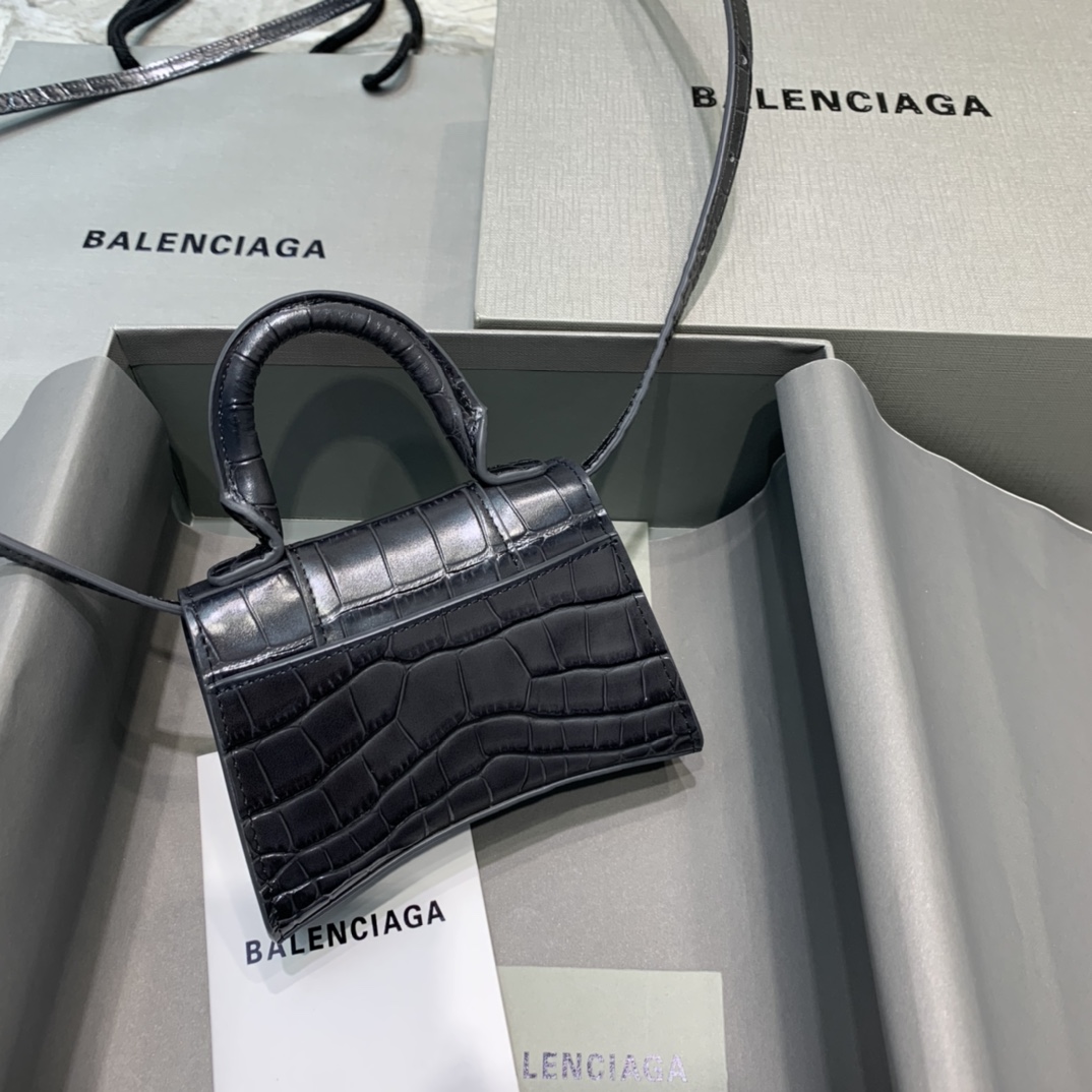 WOMEN'S HOURGLASS MINI TOP HANDLE BAG IN GOLD, Balenciaga Bag