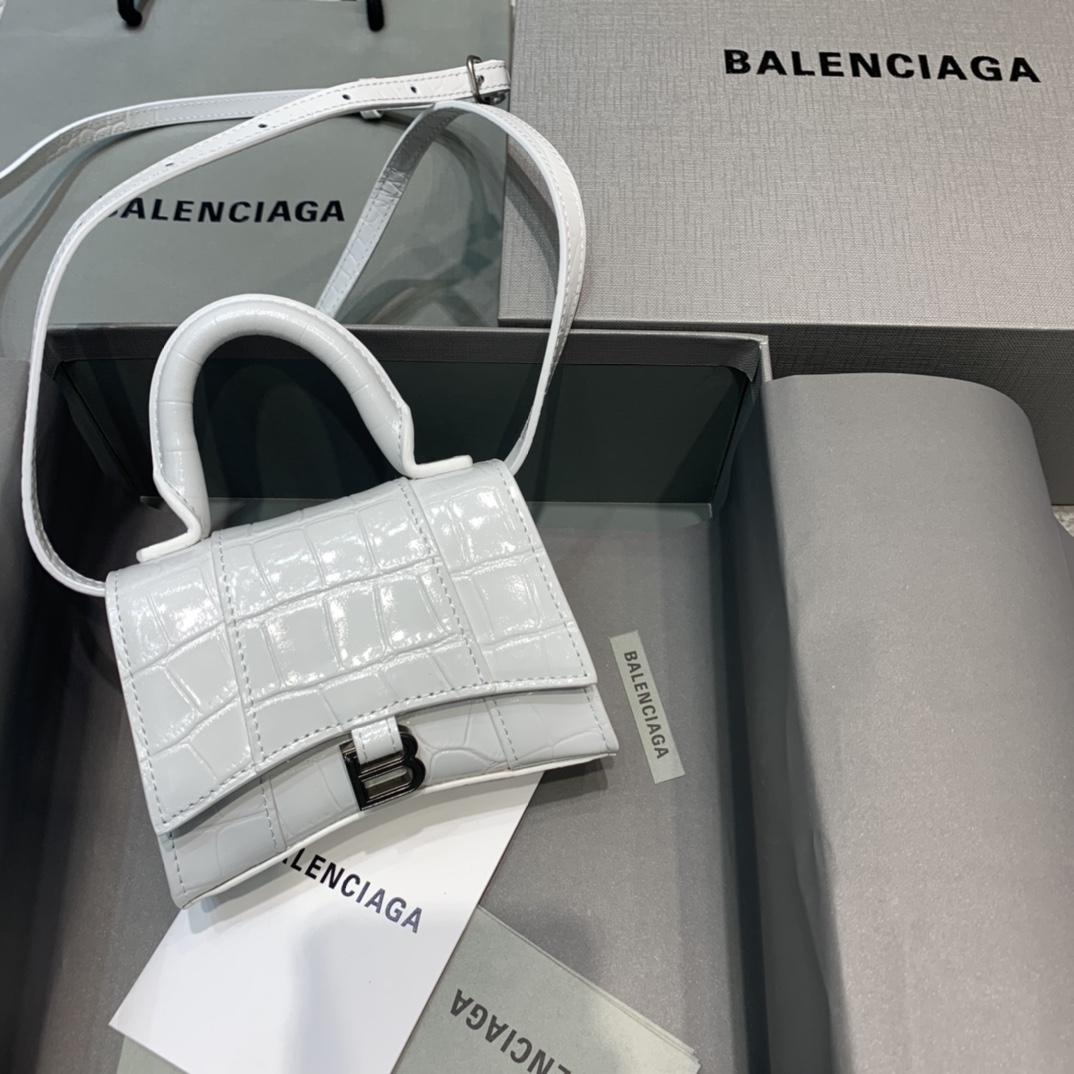 WOMEN'S HOURGLASS MINI TOP HANDLE BAG IN GOLD, Balenciaga Bag