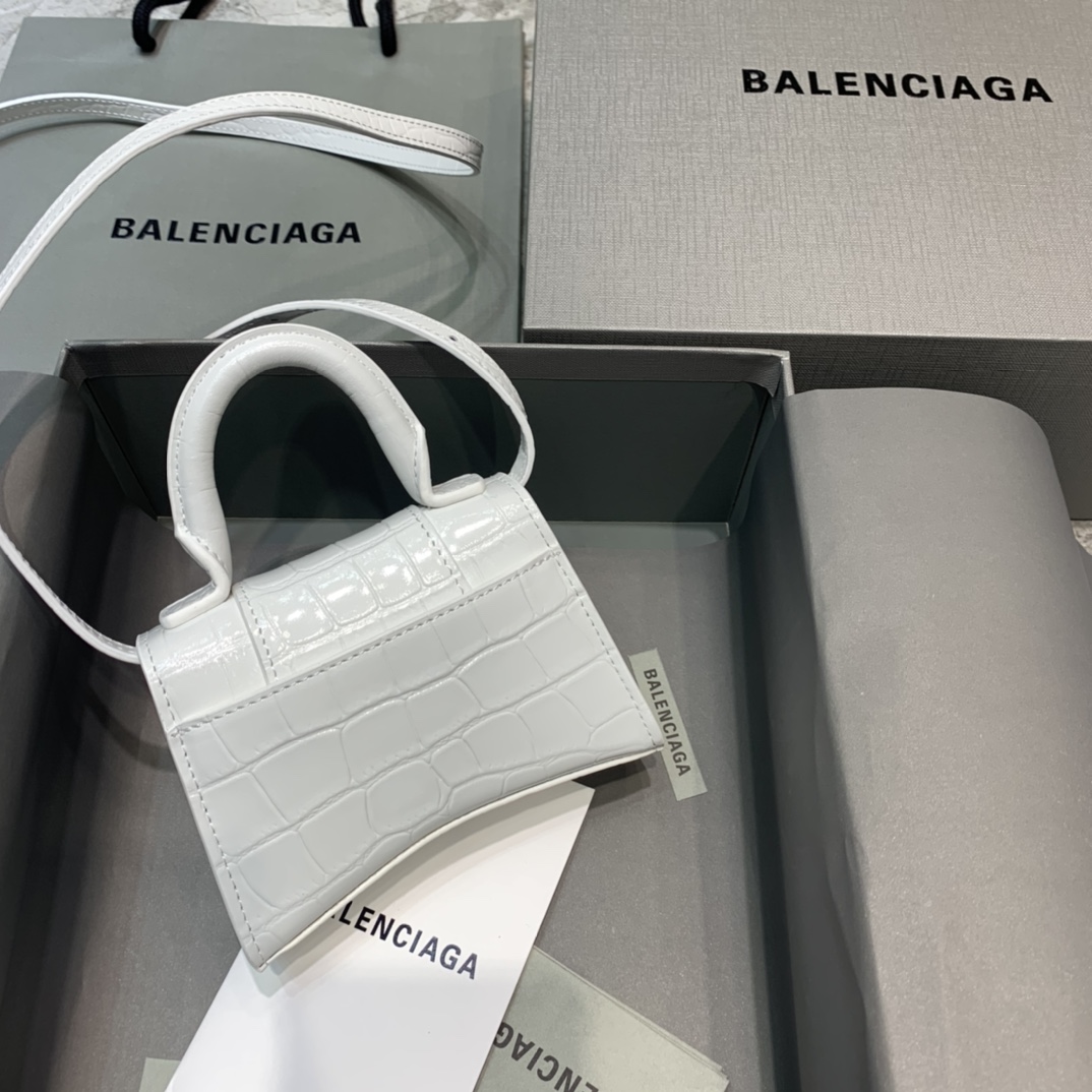 WOMEN'S HOURGLASS MINI TOP HANDLE BAG IN GOLD, Balenciaga Bag