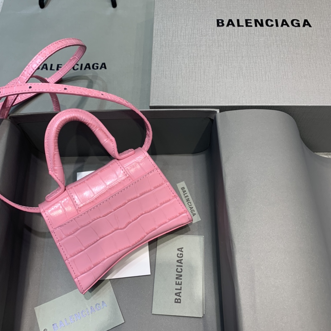 WOMEN'S HOURGLASS MINI TOP HANDLE BAG IN GOLD, Balenciaga Bag