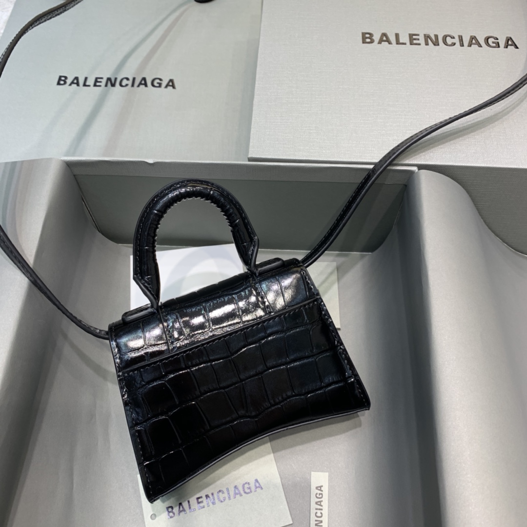 WOMEN'S HOURGLASS MINI TOP HANDLE BAG IN GOLD, Balenciaga Bag