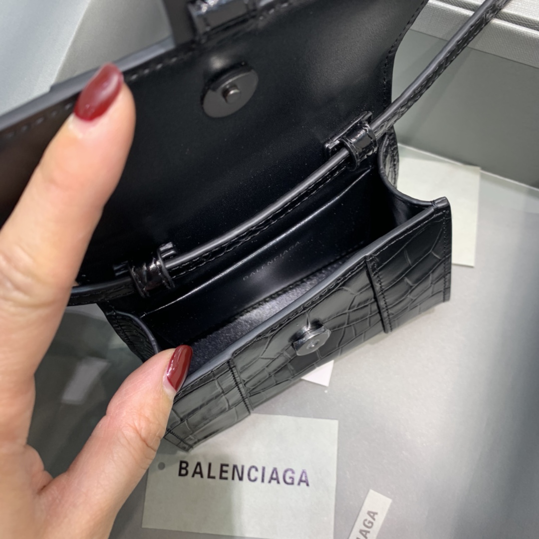 WOMEN'S HOURGLASS MINI TOP HANDLE BAG IN GOLD, Balenciaga Bag