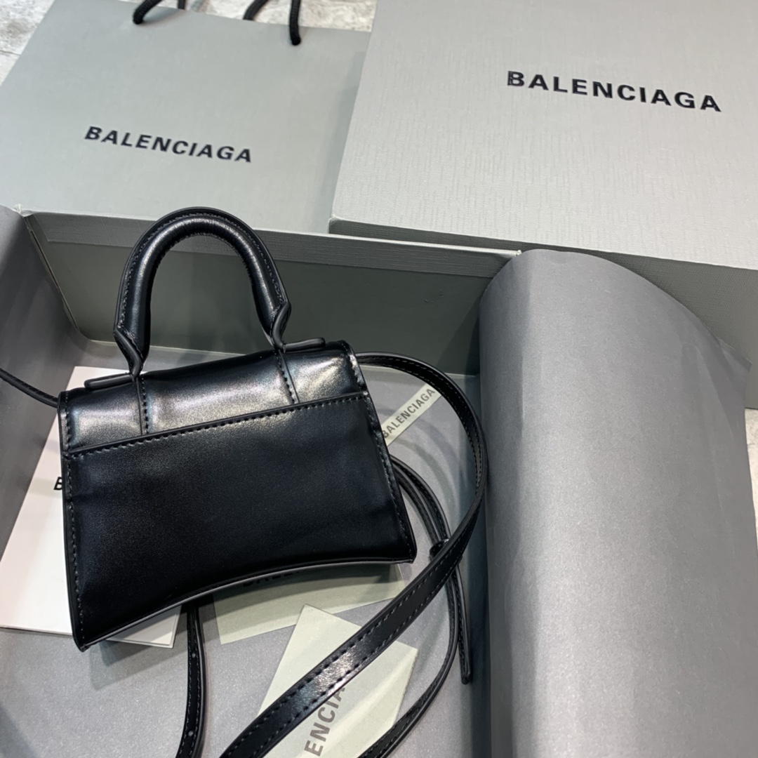 WOMEN'S HOURGLASS MINI TOP HANDLE BAG IN GOLD, Balenciaga Bag