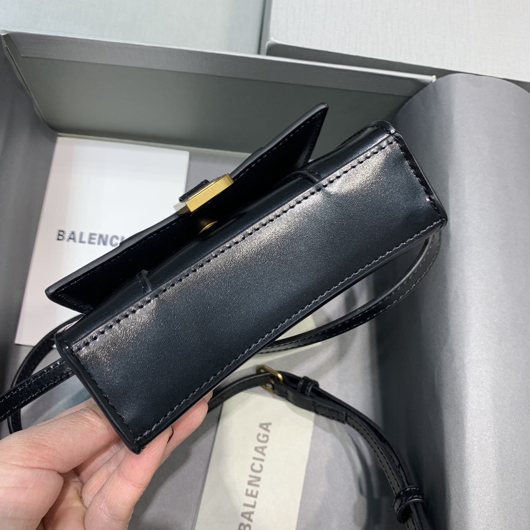 WOMEN'S HOURGLASS MINI TOP HANDLE BAG IN GOLD, Balenciaga Bag