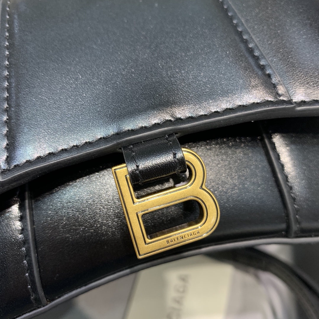 WOMEN'S HOURGLASS MINI TOP HANDLE BAG IN GOLD, Balenciaga Bag