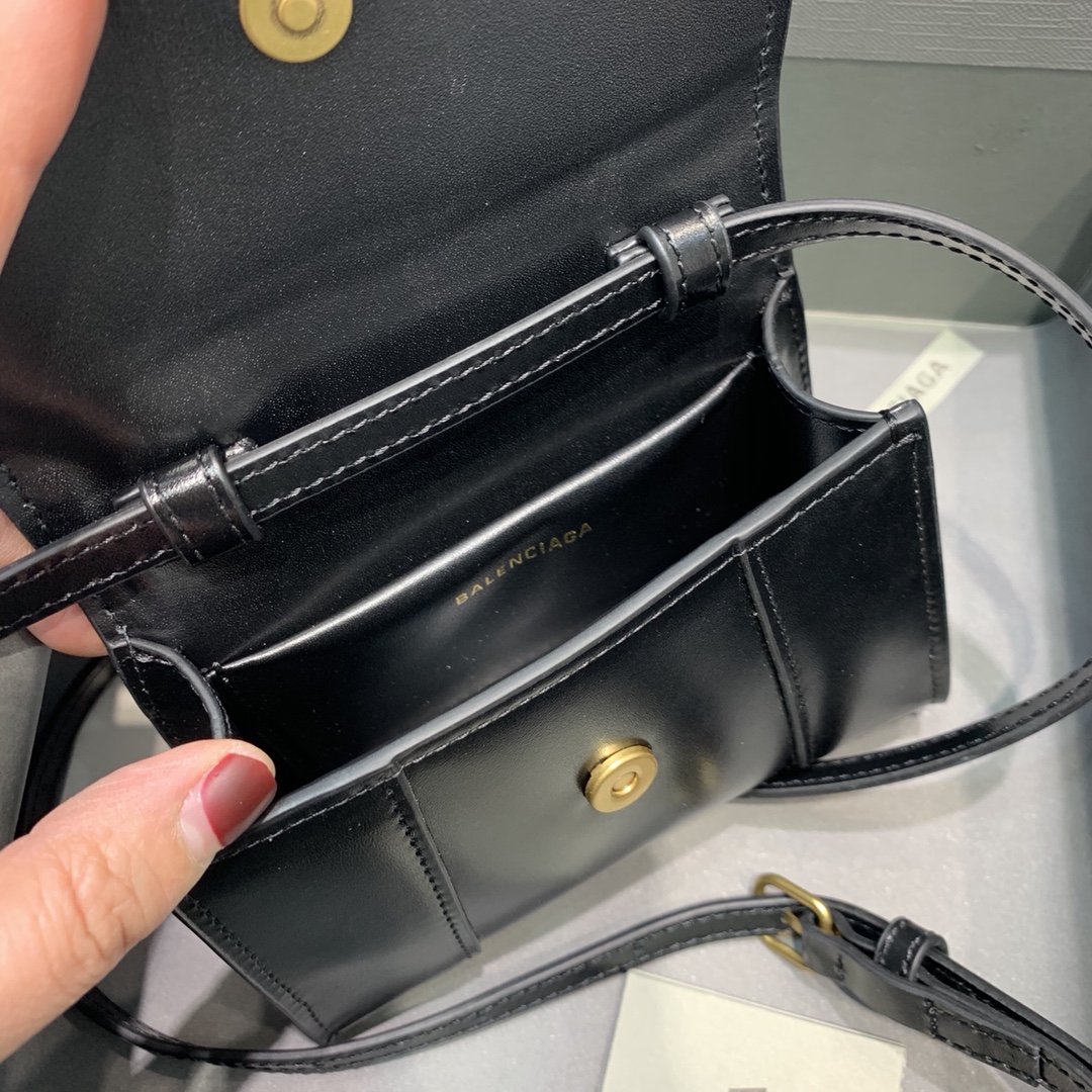 WOMEN'S HOURGLASS MINI TOP HANDLE BAG IN GOLD, Balenciaga Bag