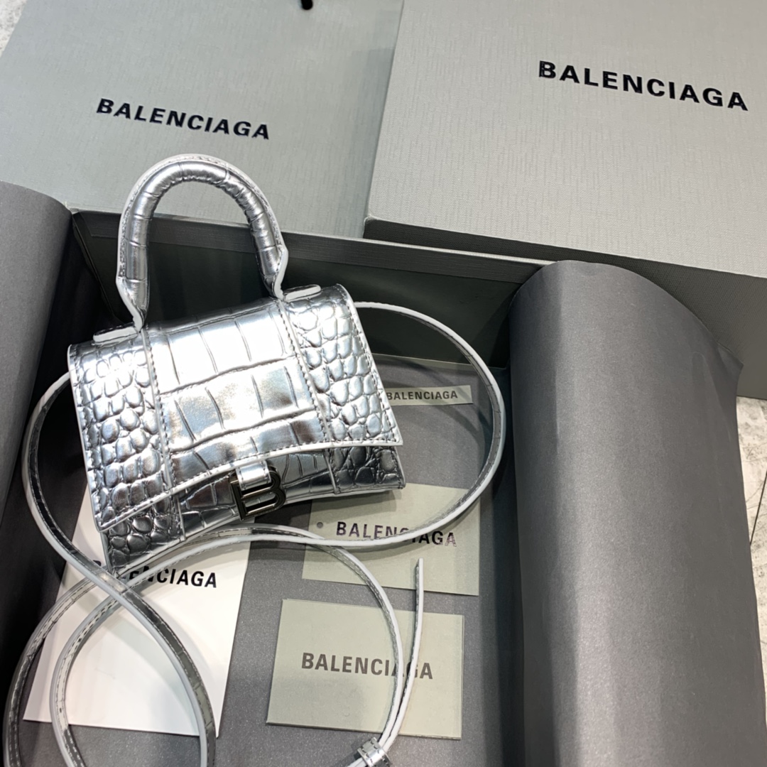 WOMEN'S HOURGLASS MINI TOP HANDLE BAG IN GOLD, Balenciaga Bag