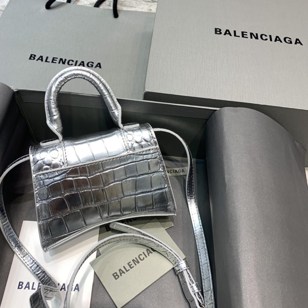 WOMEN'S HOURGLASS MINI TOP HANDLE BAG IN GOLD, Balenciaga Bag