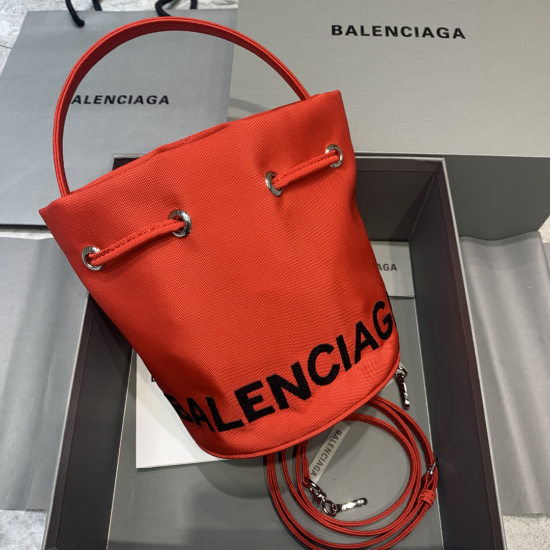 WOMEN'S WHEEL XS DRAWSTRING BUCKET, BALENCIAGA HANDBAG