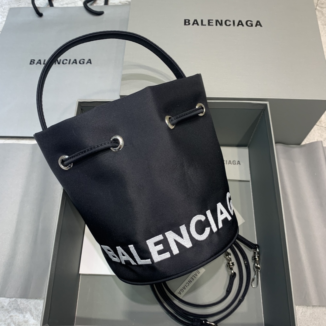WOMEN'S WHEEL XS DRAWSTRING BUCKET, BALENCIAGA HANDBAG