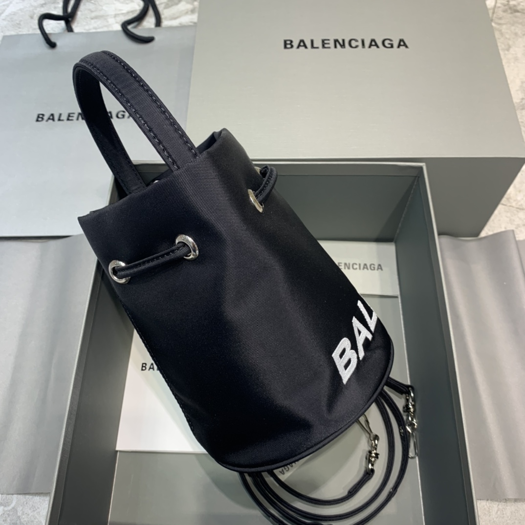WOMEN'S WHEEL XS DRAWSTRING BUCKET, BALENCIAGA HANDBAG
