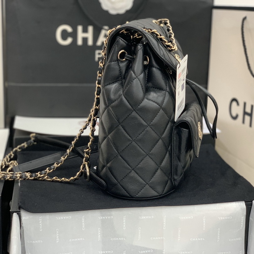 Chanel Backpacks, Lambskin, Gold-Tone Metal