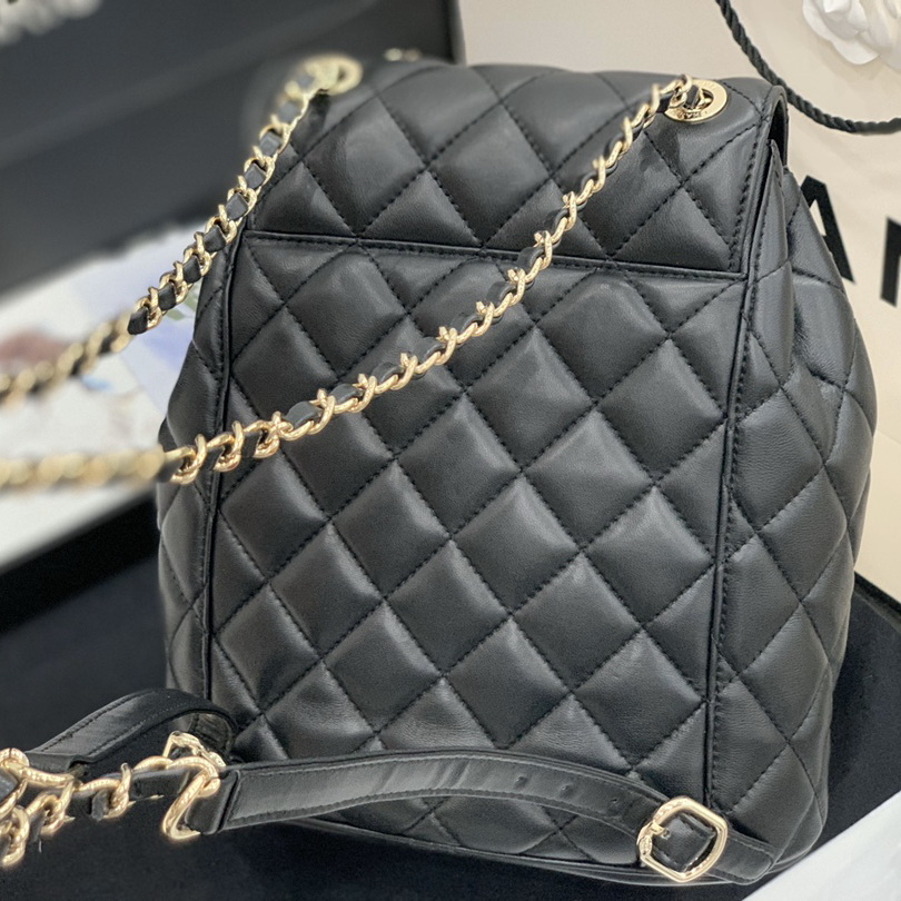 Chanel Backpacks, Lambskin, Gold-Tone Metal